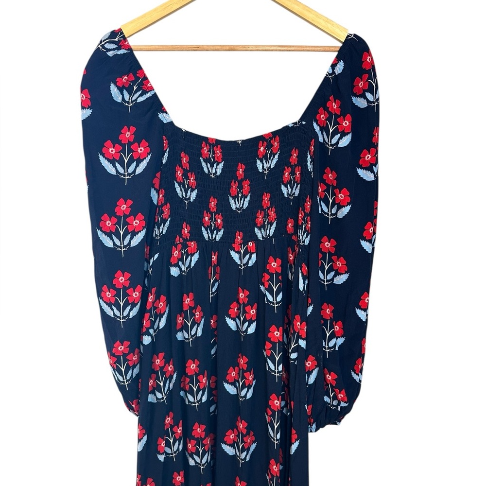 Boden Navy Floral Maxi Dress with Red Tulip Print - Picture 8 of 9